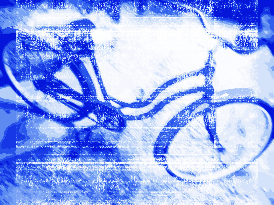 Edited picture of a blue bike